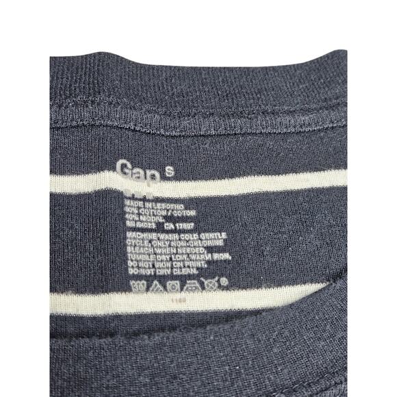 GAP Navy Blue and White Stripe Long Sleeve Preppy 90's Women's Sz Small - Picture 3 of 5
